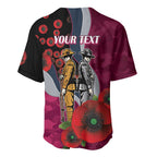 Manly Warringah Sea Eagles ANZAC Personalised Baseball Jersey Lest We Forget Poppy Camo