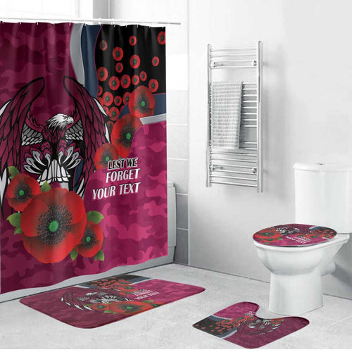 Manly Warringah Sea Eagles ANZAC Personalised Bathroom Set Lest We Forget Poppy Camo
