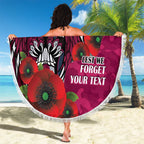 Manly Warringah Sea Eagles ANZAC Personalised Beach Blanket Lest We Forget Poppy Camo