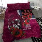Manly Warringah Sea Eagles ANZAC Personalised Bedding Set Lest We Forget Poppy Camo