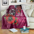 Manly Warringah Sea Eagles ANZAC Personalised Blanket Lest We Forget Poppy Camo
