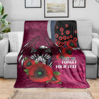 Manly Warringah Sea Eagles ANZAC Personalised Blanket Lest We Forget Poppy Camo