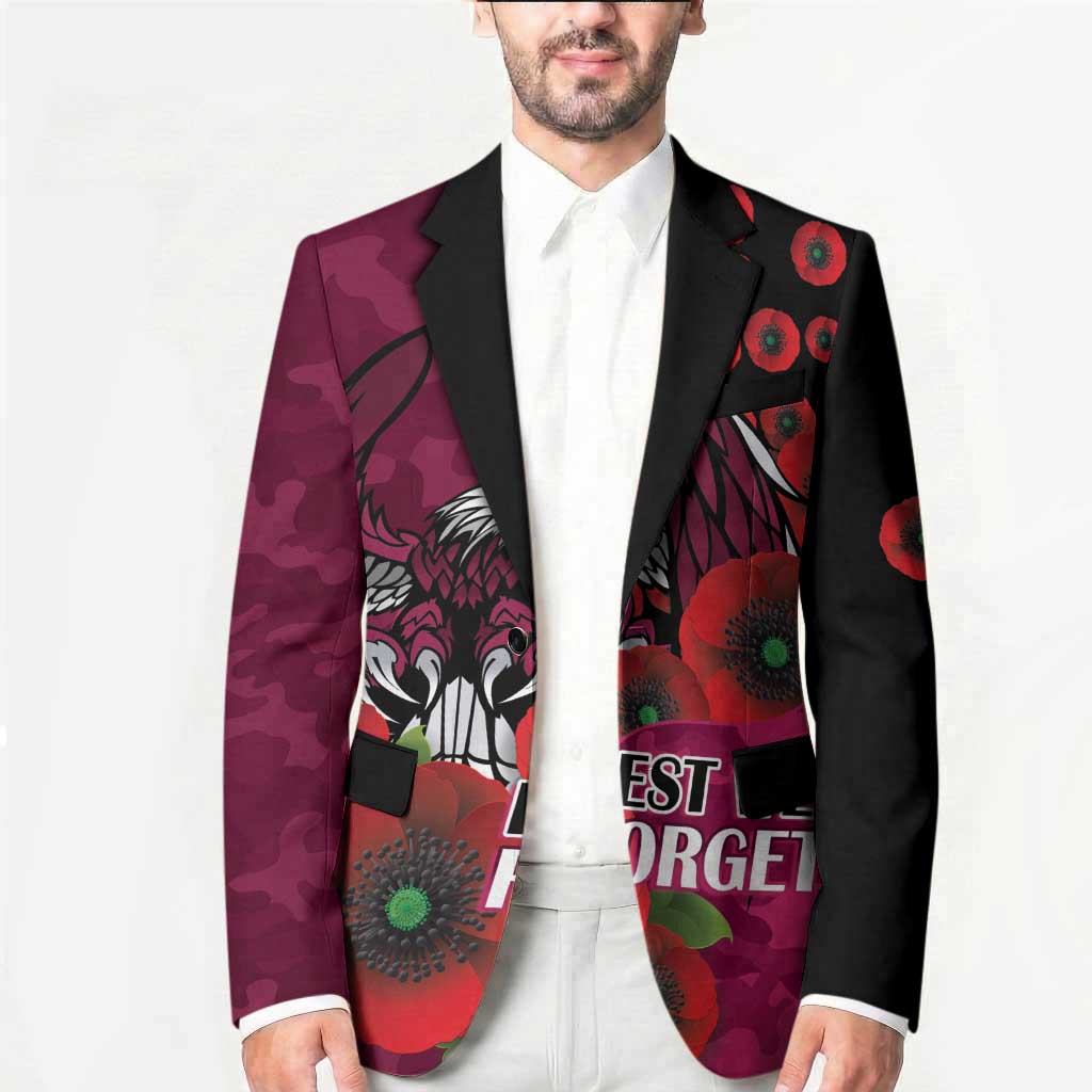 Manly Warringah Sea Eagles ANZAC Personalised Blazer Lest We Forget Poppy Camo