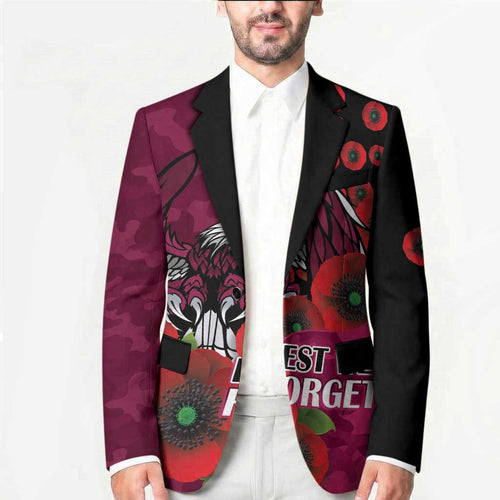 Manly Warringah Sea Eagles ANZAC Personalised Blazer Lest We Forget Poppy Camo