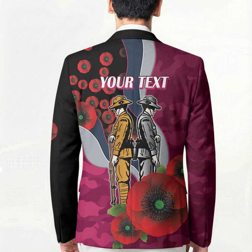 Manly Warringah Sea Eagles ANZAC Personalised Blazer Lest We Forget Poppy Camo