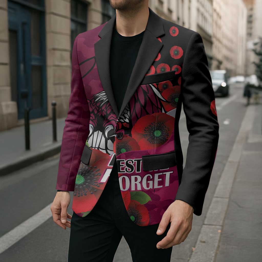 Manly Warringah Sea Eagles ANZAC Personalised Blazer Lest We Forget Poppy Camo