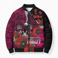 Manly Warringah Sea Eagles ANZAC Personalised Bomber Puffer Jacket Lest We Forget Poppy Camo
