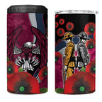 Manly Warringah Sea Eagles ANZAC Personalised 4 in 1 Can Cooler Tumbler Lest We Forget Poppy Camo