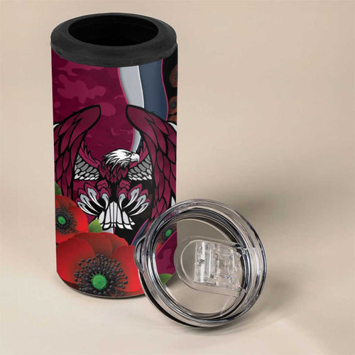 Manly Warringah Sea Eagles ANZAC Personalised 4 in 1 Can Cooler Tumbler Lest We Forget Poppy Camo