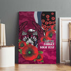 Manly Warringah Sea Eagles ANZAC Personalised Canvas Wall Art Lest We Forget Poppy Camo