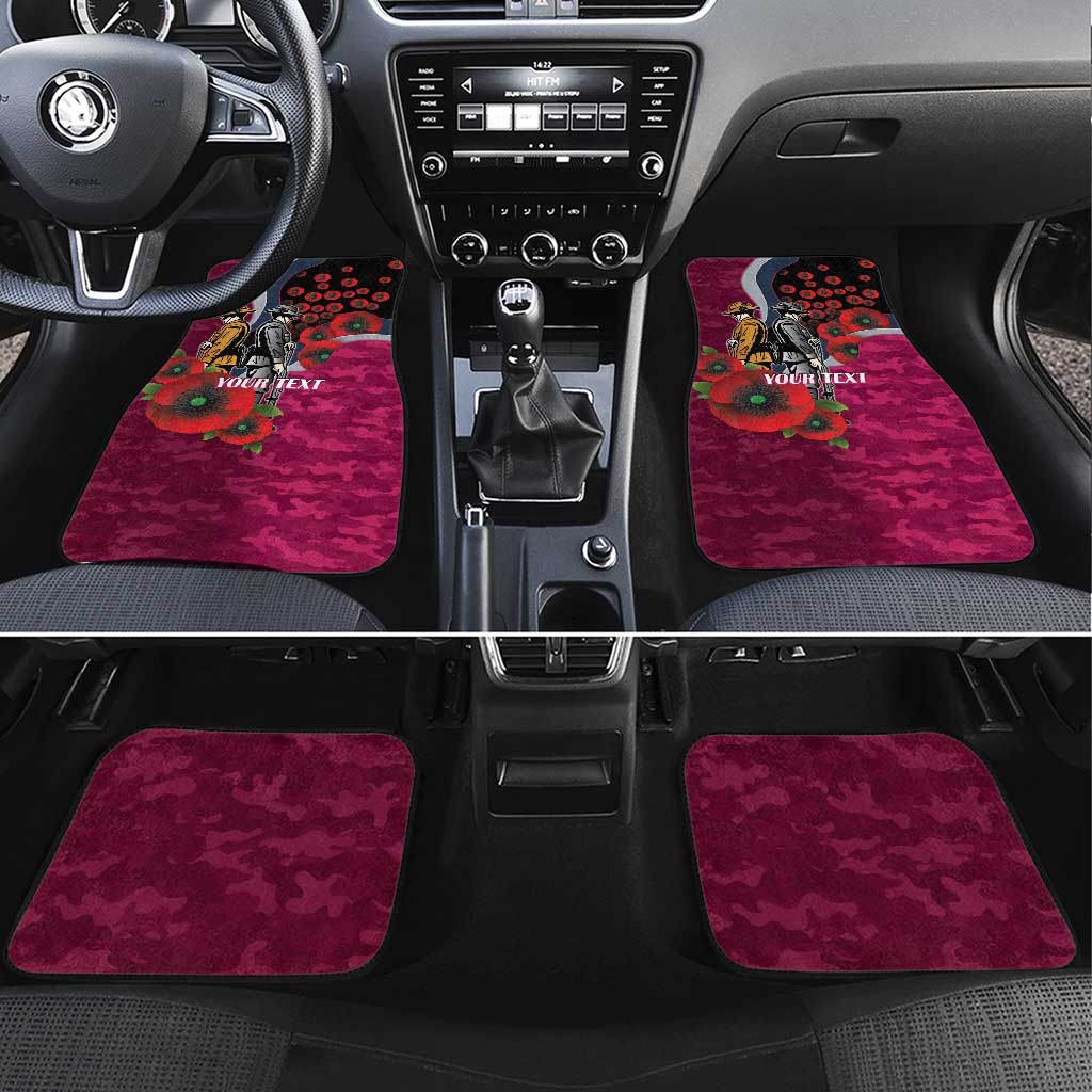 Manly Warringah Sea Eagles ANZAC Personalised Car Mats Lest We Forget Poppy Camo