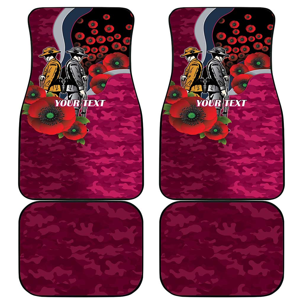 Manly Warringah Sea Eagles ANZAC Personalised Car Mats Lest We Forget Poppy Camo
