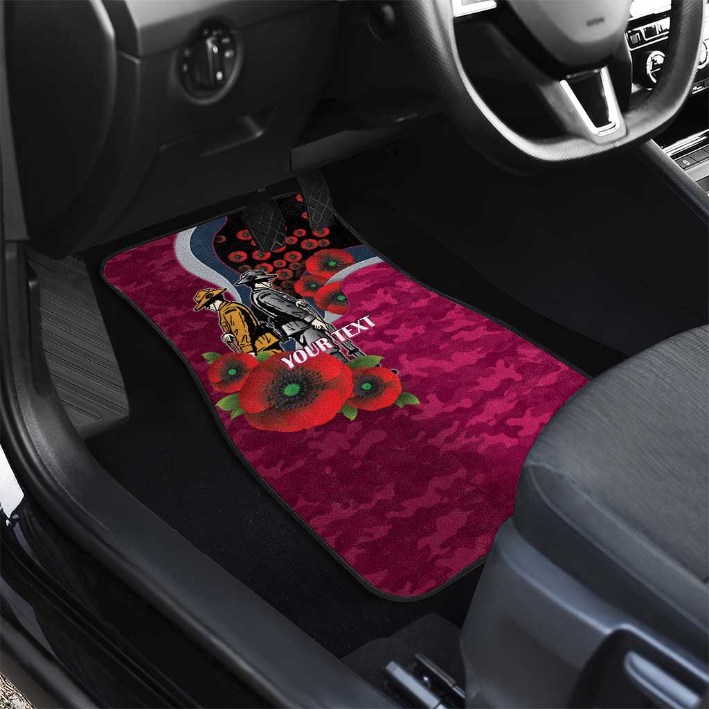 Manly Warringah Sea Eagles ANZAC Personalised Car Mats Lest We Forget Poppy Camo