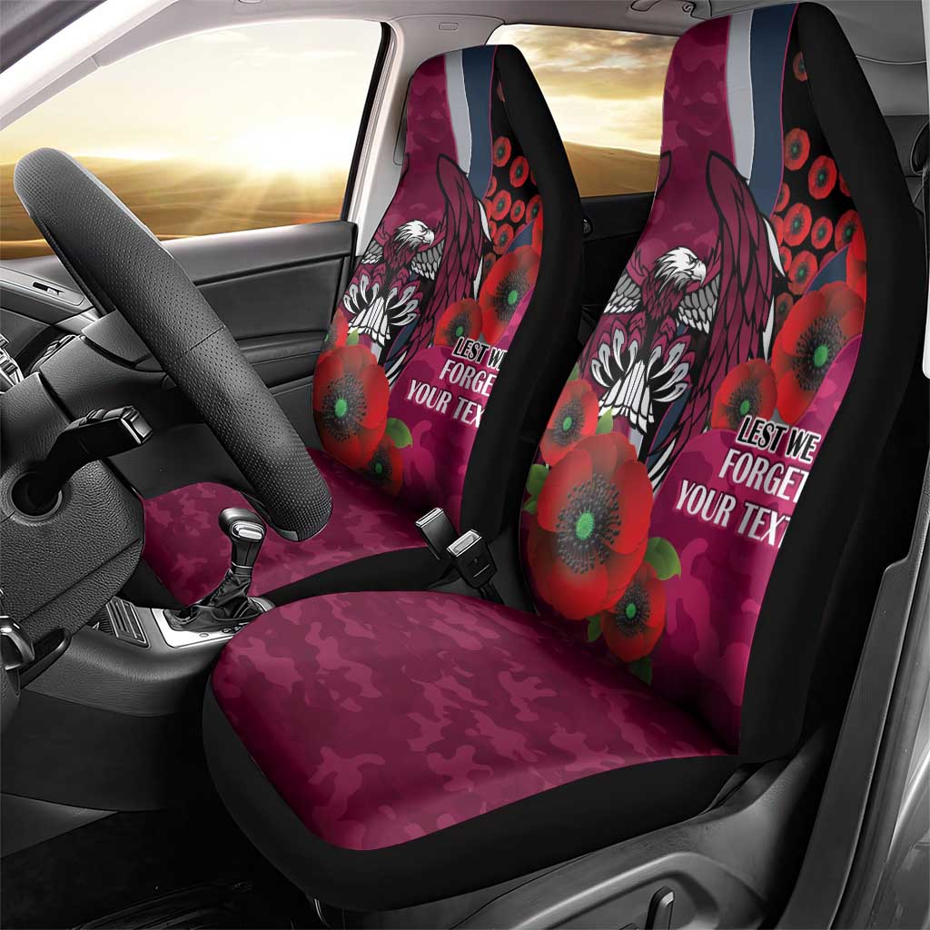 Manly Warringah Sea Eagles ANZAC Personalised Car Seat Cover Lest We Forget Poppy Camo