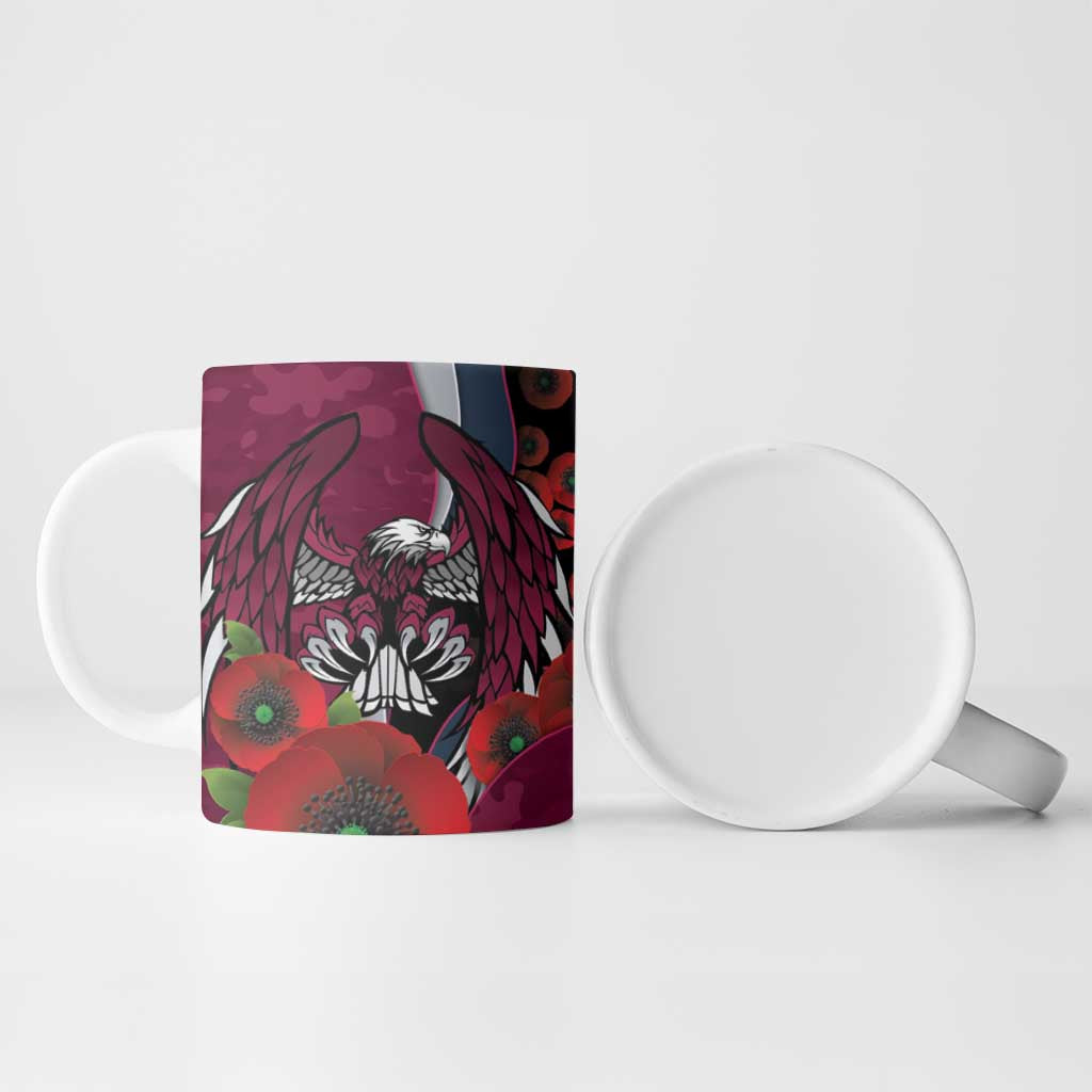 Manly Warringah Sea Eagles ANZAC Personalised Ceramic Mug Lest We Forget Poppy Camo