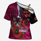 Manly Warringah Sea Eagles ANZAC Personalised Cross Shoulder Shirt Lest We Forget Poppy Camo