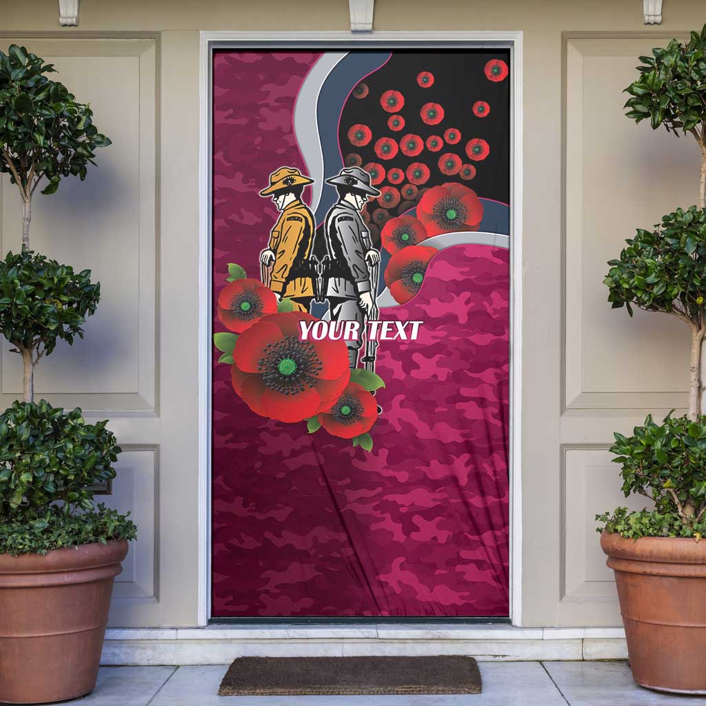 Manly Warringah Sea Eagles ANZAC Personalised Door Cover Lest We Forget Poppy Camo