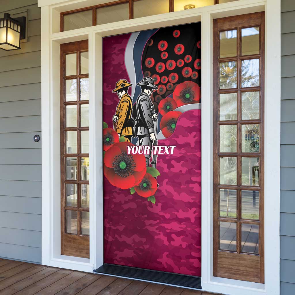 Manly Warringah Sea Eagles ANZAC Personalised Door Cover Lest We Forget Poppy Camo