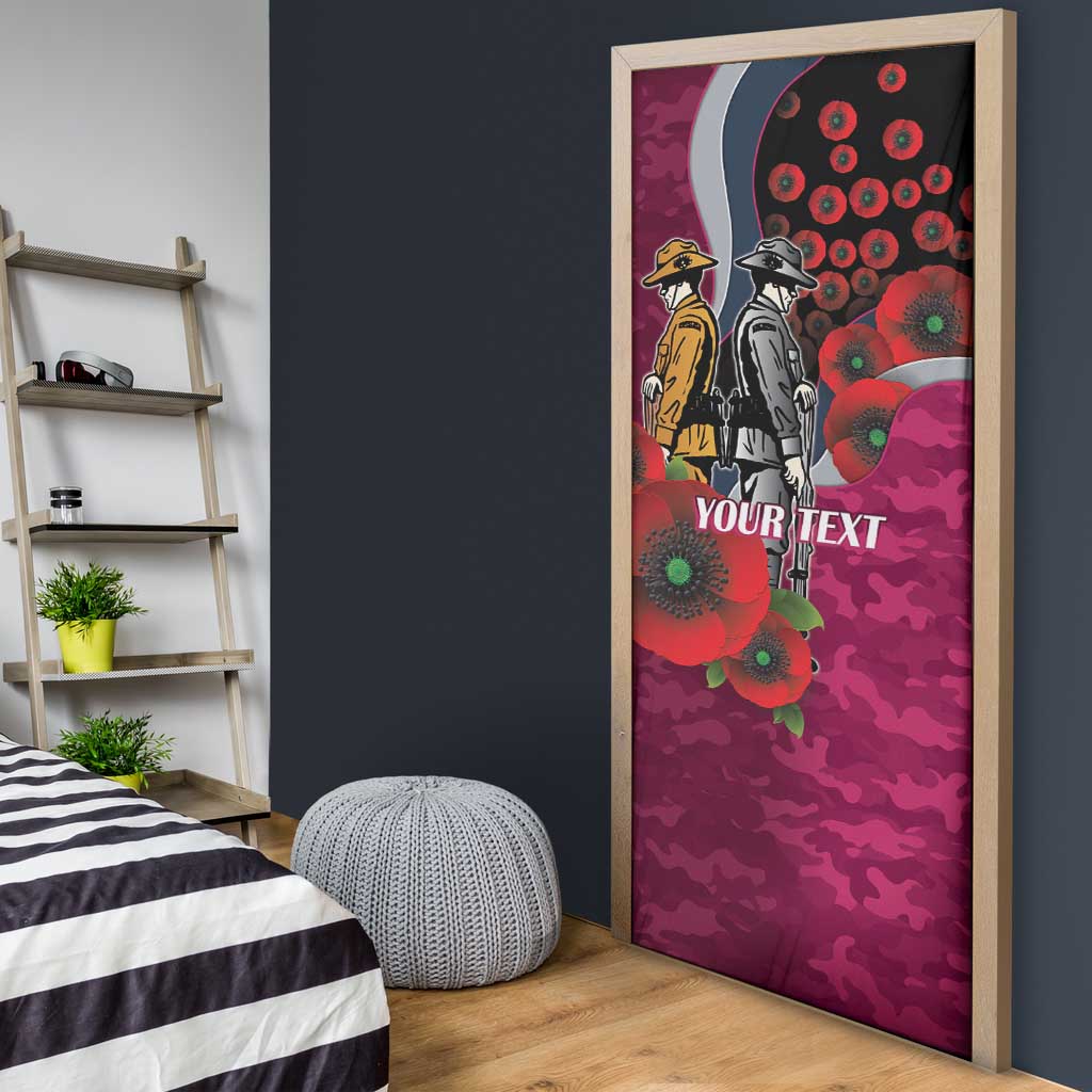 Manly Warringah Sea Eagles ANZAC Personalised Door Cover Lest We Forget Poppy Camo