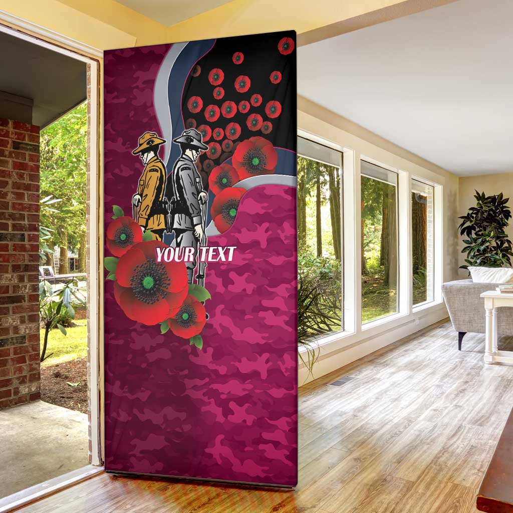 Manly Warringah Sea Eagles ANZAC Personalised Door Cover Lest We Forget Poppy Camo