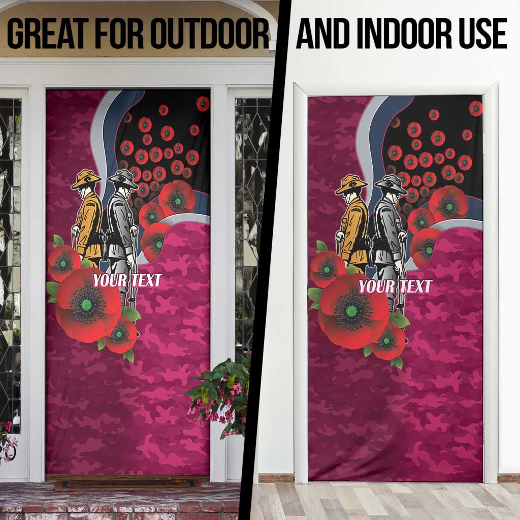 Manly Warringah Sea Eagles ANZAC Personalised Door Cover Lest We Forget Poppy Camo
