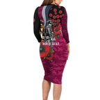 Manly Warringah Sea Eagles ANZAC Personalised Family Matching Long Sleeve Bodycon Dress and Hawaiian Shirt Lest We Forget Poppy Camo