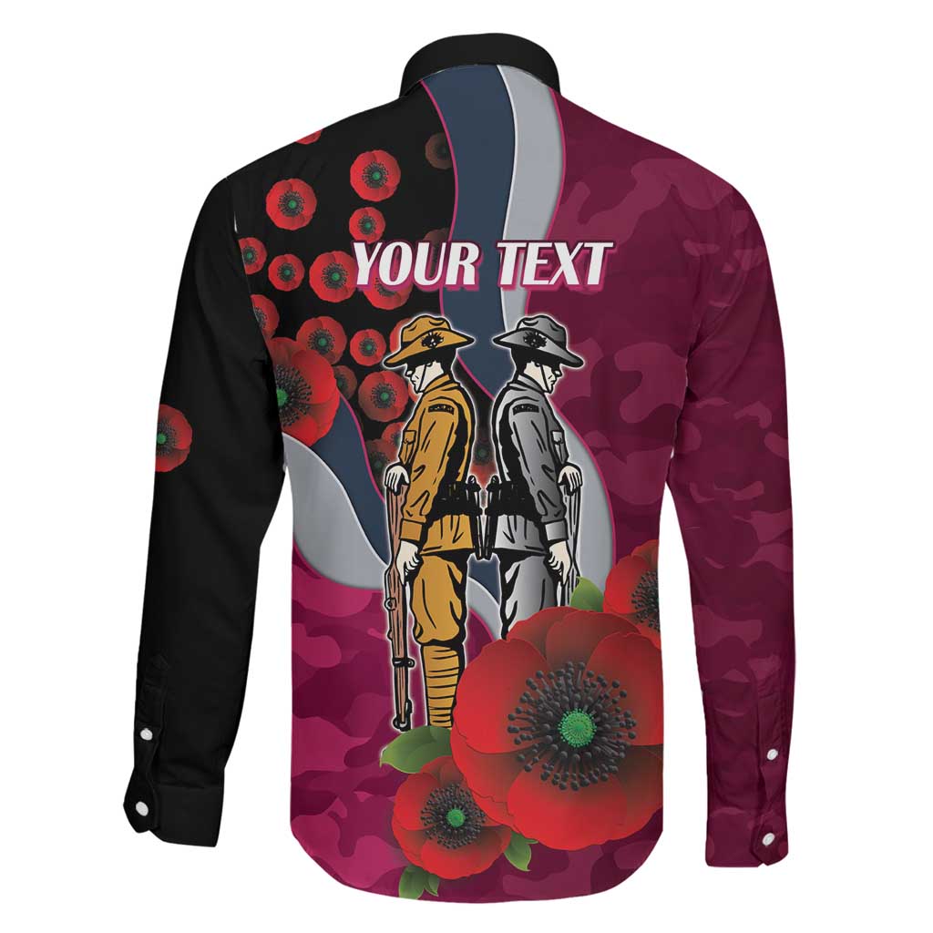 Manly Warringah Sea Eagles ANZAC Personalised Family Matching Mermaid Dress and Hawaiian Shirt Lest We Forget Poppy Camo