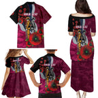 Manly Warringah Sea Eagles ANZAC Personalised Family Matching Puletasi and Hawaiian Shirt Lest We Forget Poppy Camo