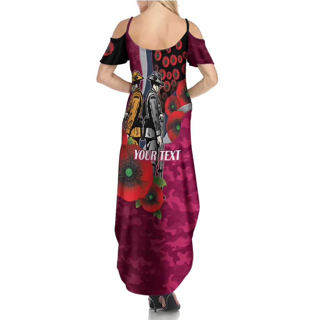 Manly Warringah Sea Eagles ANZAC Personalised Family Matching Summer Maxi Dress and Hawaiian Shirt Lest We Forget Poppy Camo