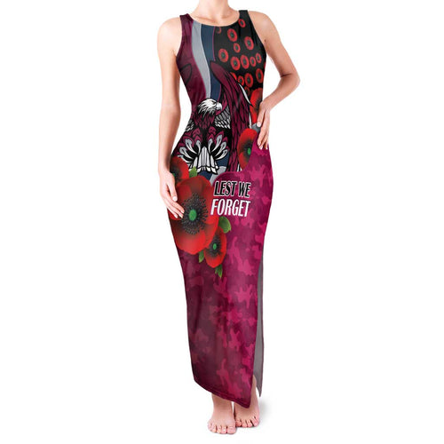 Manly Warringah Sea Eagles ANZAC Personalised Family Matching Tank Maxi Dress and Hawaiian Shirt Lest We Forget Poppy Camo
