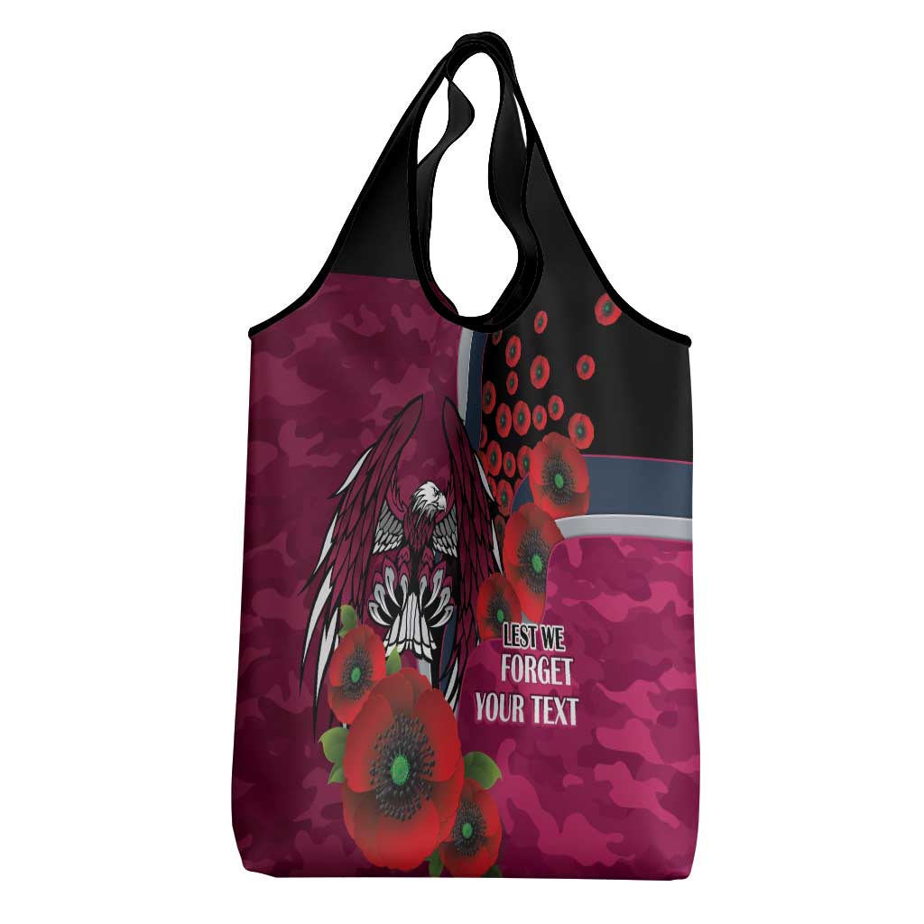 Manly Warringah Sea Eagles ANZAC Personalised Grocery Bag Lest We Forget Poppy Camo