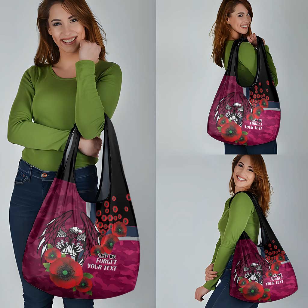 Manly Warringah Sea Eagles ANZAC Personalised Grocery Bag Lest We Forget Poppy Camo