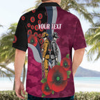Manly Warringah Sea Eagles ANZAC Personalised Hawaiian Shirt Lest We Forget Poppy Camo