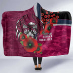 Manly Warringah Sea Eagles ANZAC Personalised Hooded Blanket Lest We Forget Poppy Camo