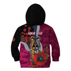 Manly Warringah Sea Eagles ANZAC Personalised Kid Hoodie Lest We Forget Poppy Camo