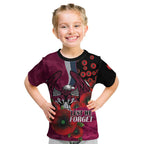 Manly Warringah Sea Eagles ANZAC Personalised Kid T Shirt Lest We Forget Poppy Camo