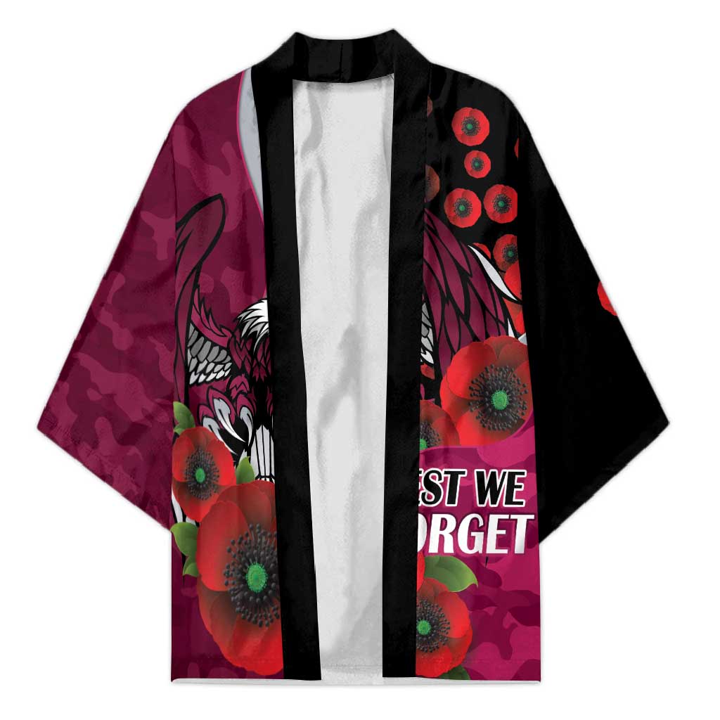 Manly Warringah Sea Eagles ANZAC Personalised Kimono Lest We Forget Poppy Camo