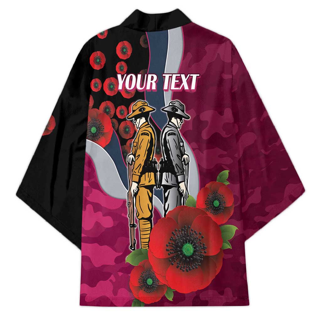 Manly Warringah Sea Eagles ANZAC Personalised Kimono Lest We Forget Poppy Camo