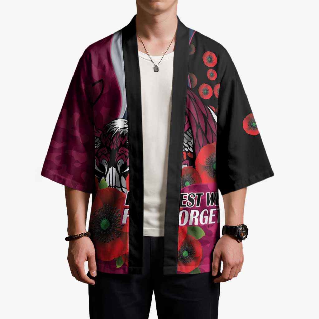 Manly Warringah Sea Eagles ANZAC Personalised Kimono Lest We Forget Poppy Camo