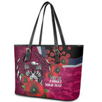 Manly Warringah Sea Eagles ANZAC Personalised Leather Tote Bag Lest We Forget Poppy Camo