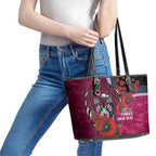 Manly Warringah Sea Eagles ANZAC Personalised Leather Tote Bag Lest We Forget Poppy Camo