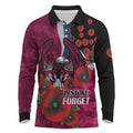 Manly Warringah Sea Eagles ANZAC Personalised Long Sleeve Polo Shirt Lest We Forget Poppy Camo