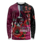 Manly Warringah Sea Eagles ANZAC Personalised Long Sleeve Shirt Lest We Forget Poppy Camo