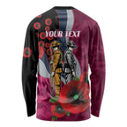 Manly Warringah Sea Eagles ANZAC Personalised Long Sleeve Shirt Lest We Forget Poppy Camo