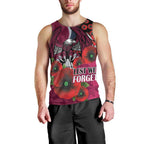 Manly Warringah Sea Eagles ANZAC Personalised Men Tank Top Lest We Forget Poppy Camo