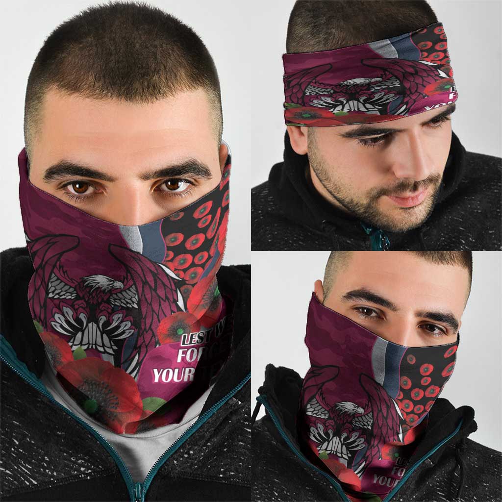 Manly Warringah Sea Eagles ANZAC Personalised Neck Gaiter Lest We Forget Poppy Camo