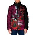 Manly Warringah Sea Eagles ANZAC Personalised Padded Jacket Lest We Forget Poppy Camo