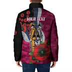 Manly Warringah Sea Eagles ANZAC Personalised Padded Jacket Lest We Forget Poppy Camo