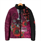 Manly Warringah Sea Eagles ANZAC Personalised Padded Jacket Lest We Forget Poppy Camo
