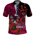 Manly Warringah Sea Eagles ANZAC Personalised Polo Shirt Lest We Forget Poppy Camo